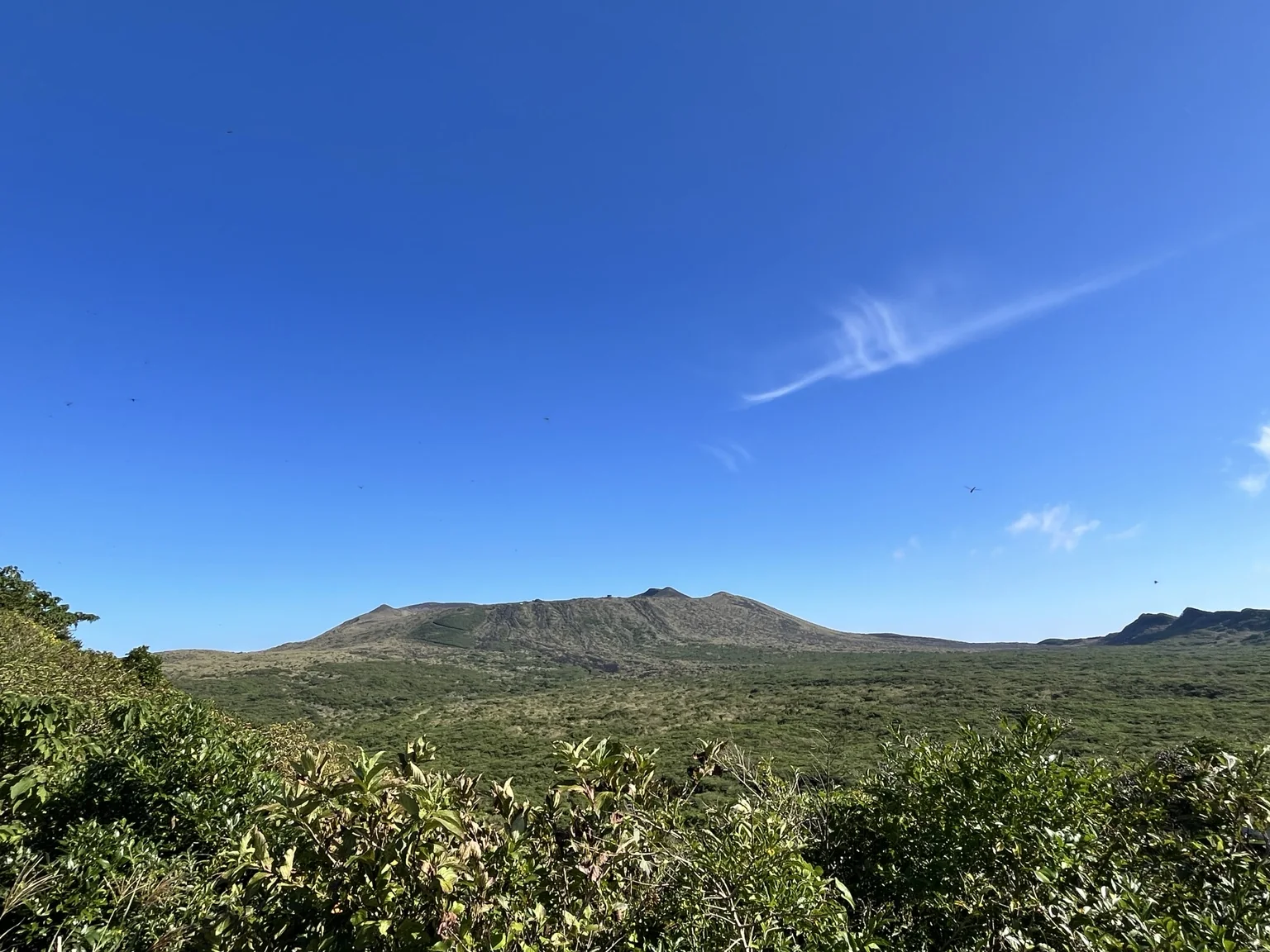 大島ニュービラのスタッフが撮影した三原山の景観